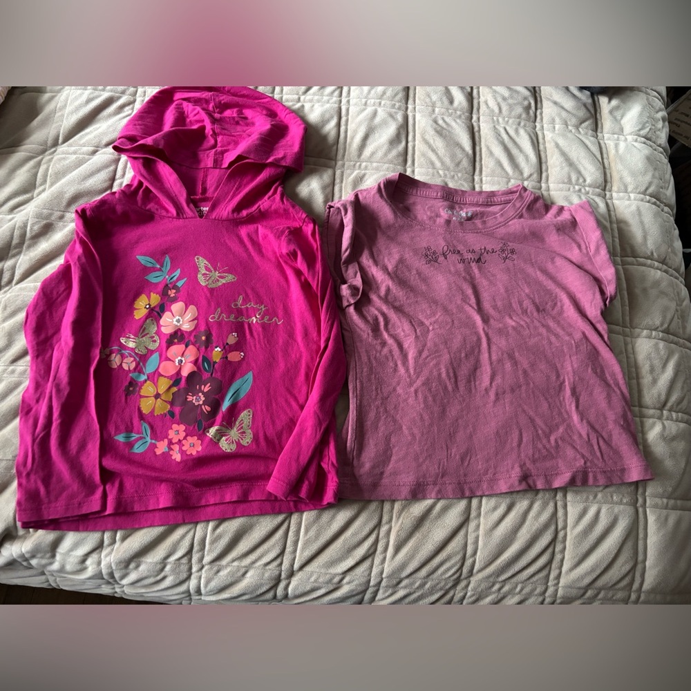 Carter's Pink Butterfly Hoodie and Tee Set